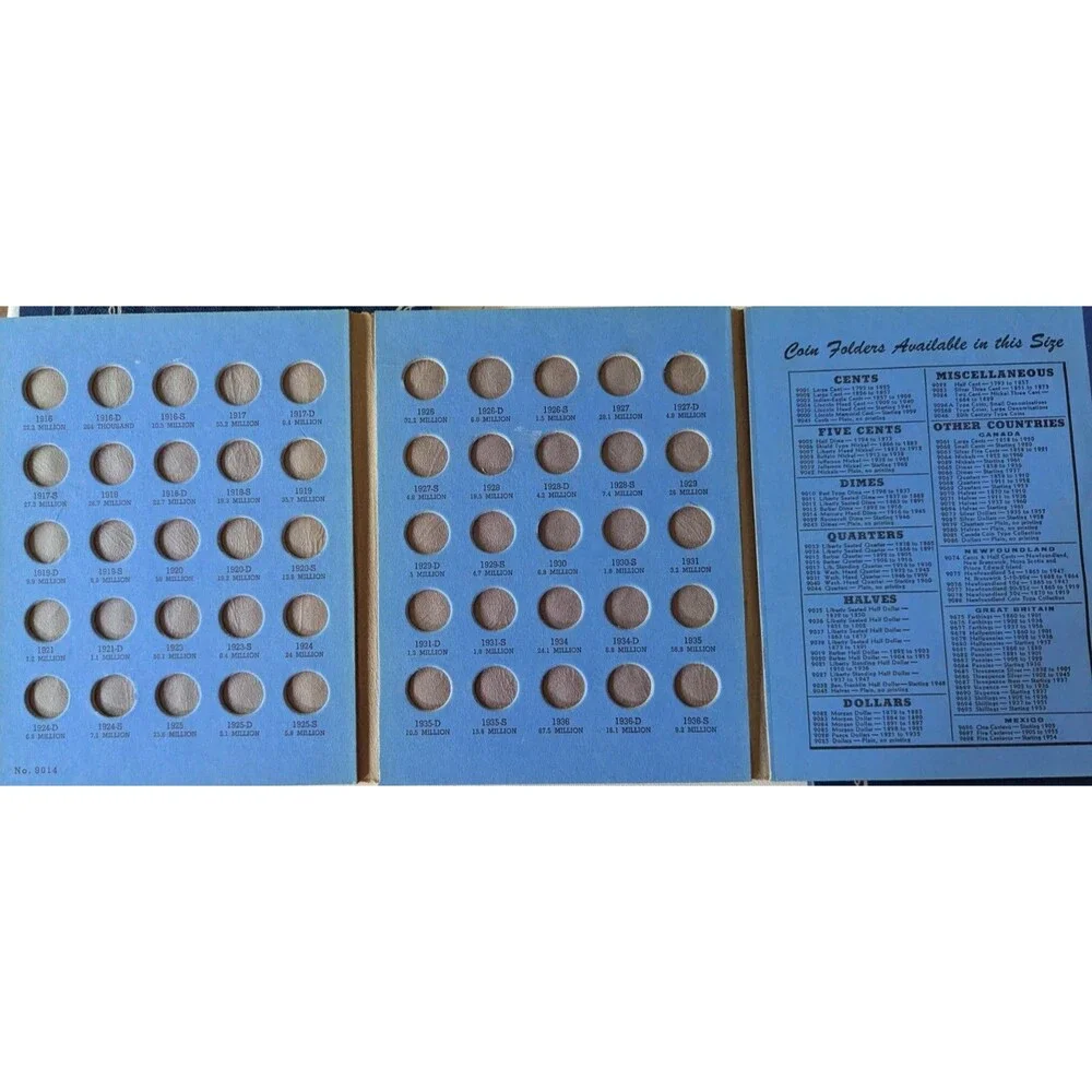 Lot of 5 Whitman Blue Various Coin Books/Folders Vintage (EMPTY NO COINS) VG